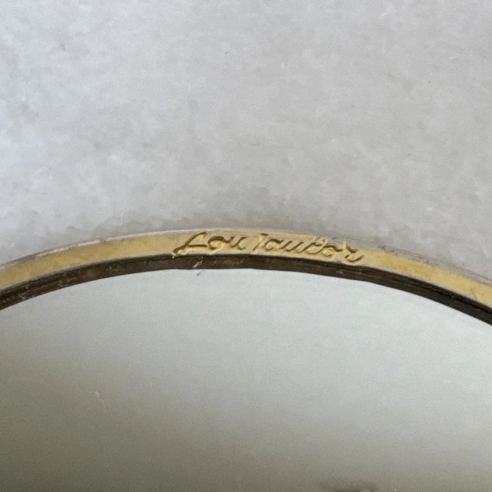 Vintage Lou Taylor Italy Swivel Gold Replacement Mirror for Purse Handbag